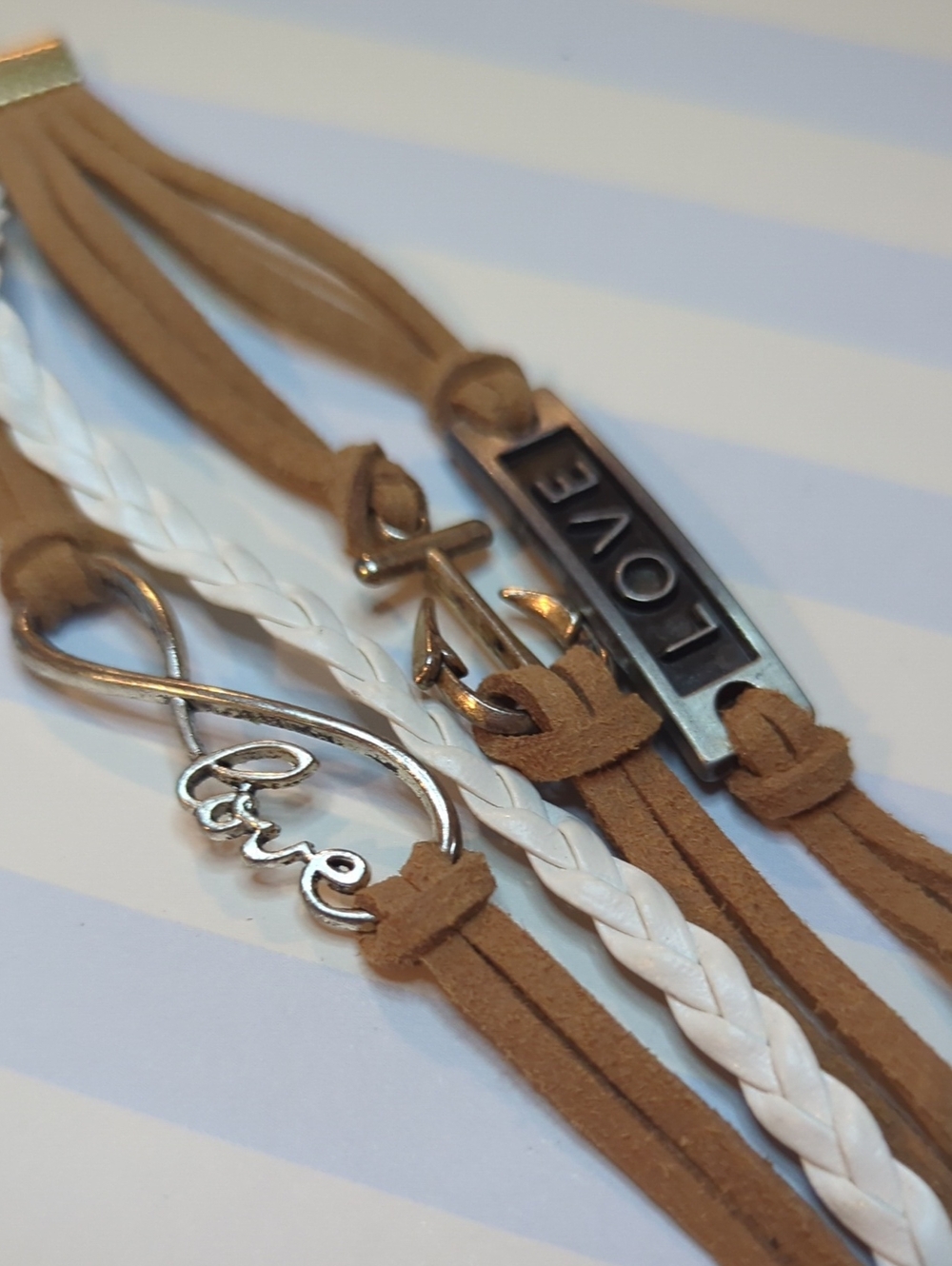Love braided bracelet brand new Adjustable Boho Stacking Stackable
